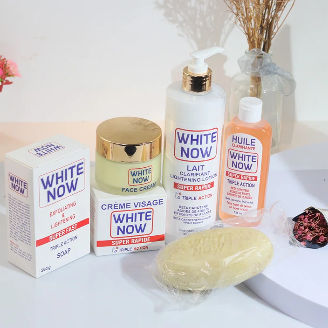 GAMME Complet WHITE NOW – Soins Éclaircissants Visage & Corps – Triple Action Super Rapide